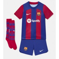 Barcelona Robert Lewandowski #9 Fußballbekleidung Heimtrikot Kinder 2023-24 Kurzarm (+ kurze hosen)